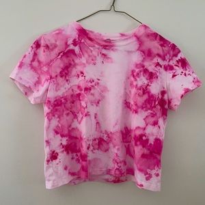 Size S; SHEIN pink tie dyed crop top